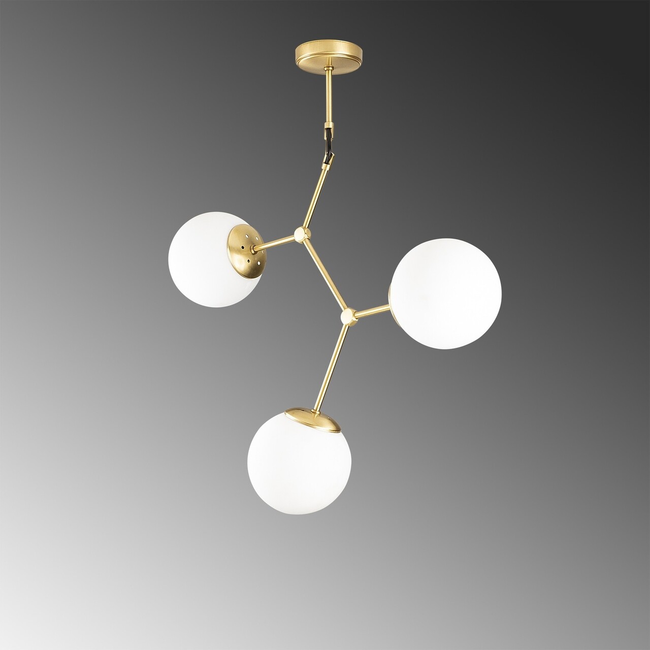 Lustra, Damar - 6317, Opviq, 55 x 15 x 65 cm, 3 x E27, 40W, galben/alb - imagine 7